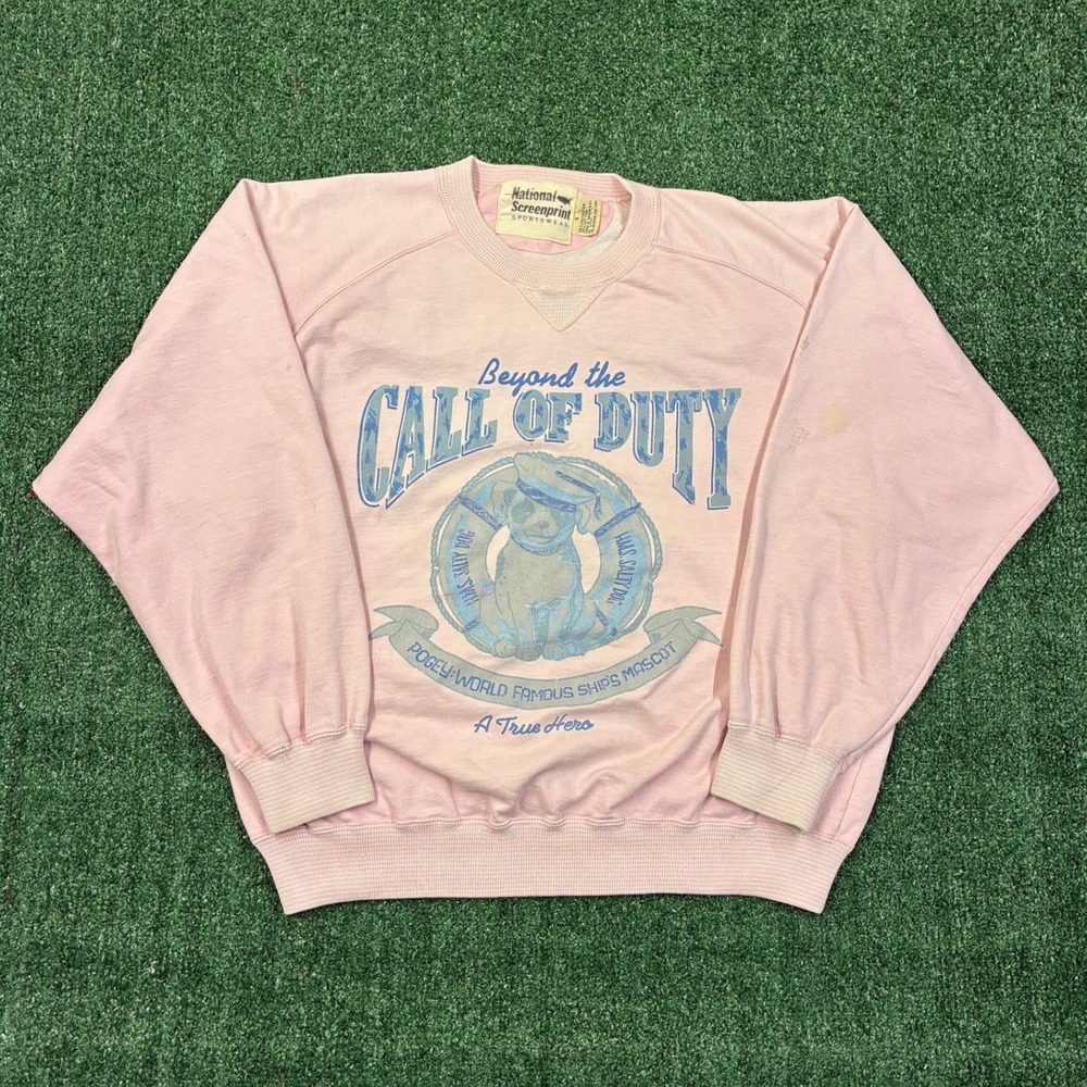 Vintage 90s HMS Salty Dog Call of Duty Pink Crewneck Sweatshirt